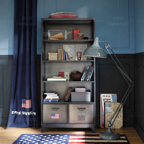 Industrial style wrought iron bookcase file cabinet locker floor side cabinet locker retro storage cabinet display cabinet vertical cabinet