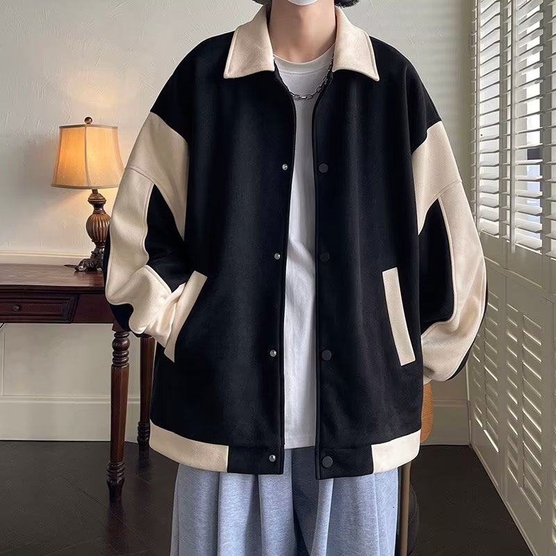 Advanced Senses Suede Suede Jacket Spring Autumn Winter Boys Loose American Retro Yuppie Handsome Trendy Clothes Small Fragrant Wind Jacket-Taobao