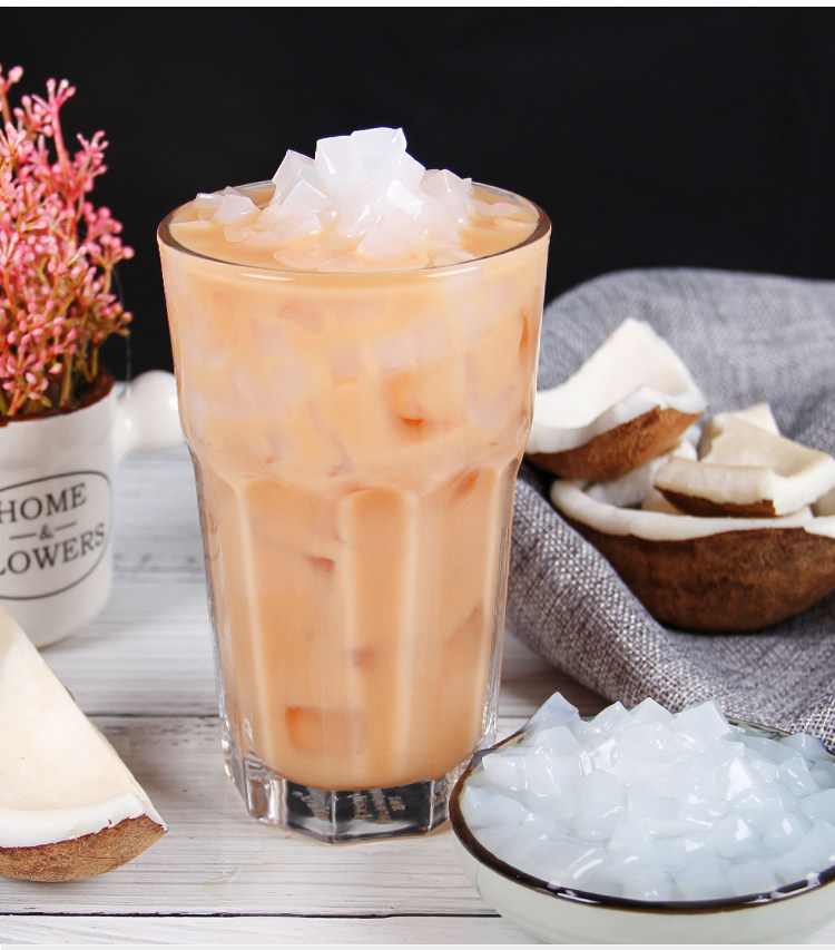 海南椰果粒椰果果粒甜品可吸布丁蒟蒻果冻奶茶专用原料配料即食商