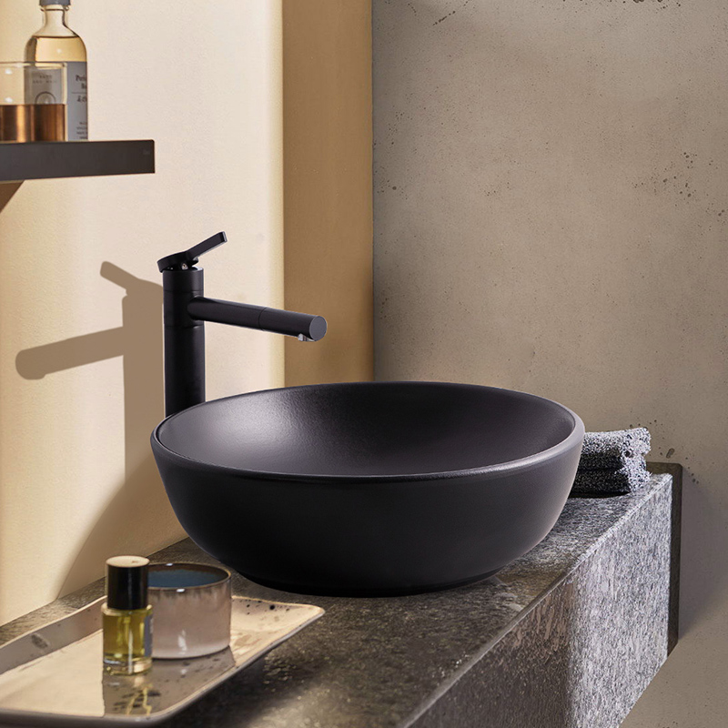 Northern wind stage basin ceramic lavabo single household simple circular basin, art basin bathroom sinks