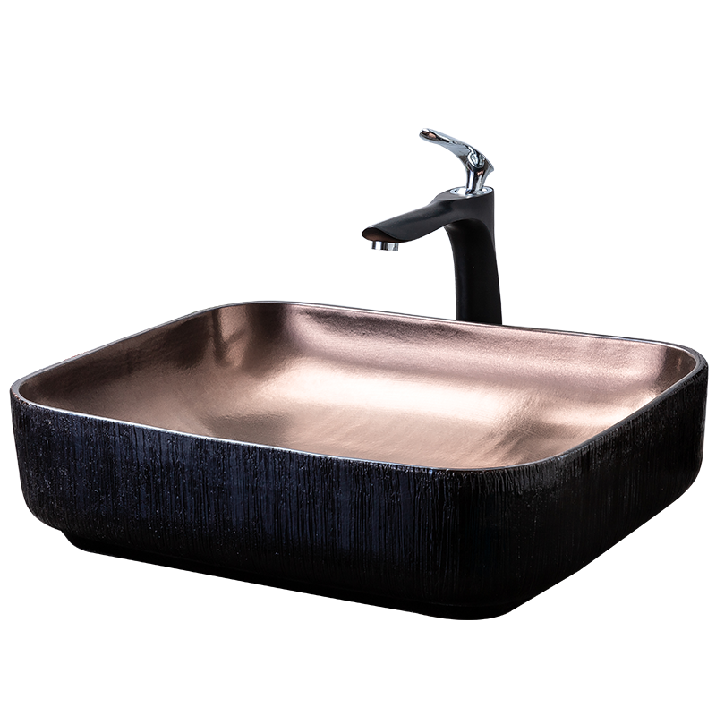 Gold stage basin rectangle washing toilet household oval art ceramic wash basin that wash a face basin to wash your hands