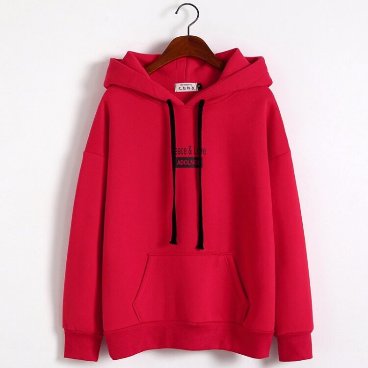 大码卫衣女胖mm加绒加厚宽松200斤套头连帽外套秋冬装字母上衣潮