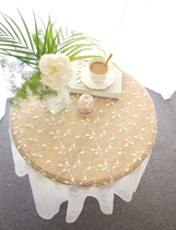 Korean Style White Fresh Embroidered Flower Table Boulace