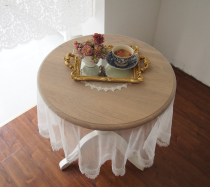 White vintage French lace tablecloth European style high-grade decorative tablecloth round pastoral tea table dust cover towel