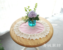 Retro custom French style lace embroidery imported satin scarf table flag lace decoration table mat Qingcheng home textile
