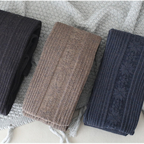 Japanese order autumn and winter knitted socks side snowflake pantyhose retro Mori streak slim pantyhose
