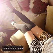 Autumn and winter 200D Terry warm impervious meat thin leg splicing fake high socks fake thigh socks high hose pantyhose