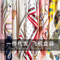 Spring and autumn season new Hangzhou real silk scarves European and American wind satin printed 100 mulberry silk long towels