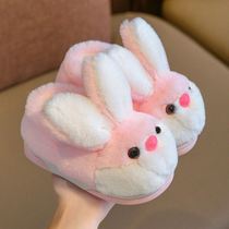 Little Rabbit Slippers Children in Winter Children with Heel and Anti-Slide Soft Soft Base