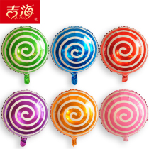 Round candy lollipop aluminum film balloon year old aluminum foil balloon whirlwind ball wedding birthday decoration party arrangement