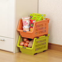 Japan imports inomata household with a basket of cookware and fruit and vegetable collection basket with pulley storage basket