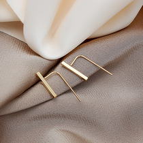 European and American couples irregular metal geometric earrings net red lukewarm wind fashion minimalist temperament alloy square earrings