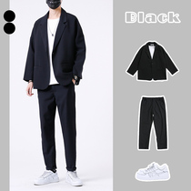 (suit)Muzi brother straight pants mens casual Korean version of the trend nine-point drop sense wide-leg small west pants