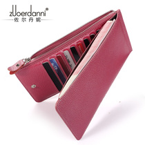 2021 new leather multi card card bag female cowhide card bag large capacity bank card holder wallet ultra-thin wallet