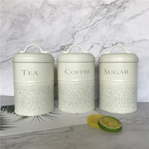 Nordic Wind High Face Value Flour Coffee Bean Tea Box Biscuit Candy Iron Art Jar Knife Fork More Spoon Containing Storage Jar