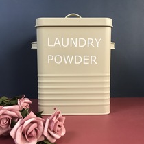 Home Minimalist Style Washing Powder Box Iron Storage Rice Bucket Anti Rat Containing Pet Cat Dog Food Box Send Antibacterial Laundry Bag