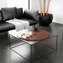 Sanshe Nordic LOFT Industrial style minimalist black walnut coffee table square simple modern creative log
