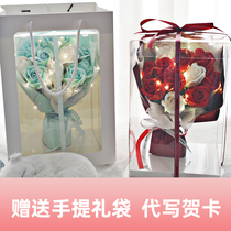 Rose Carnation dried flower gift box eternal life bouquet goddess confession birthday gift to girlfriends Valentines Day