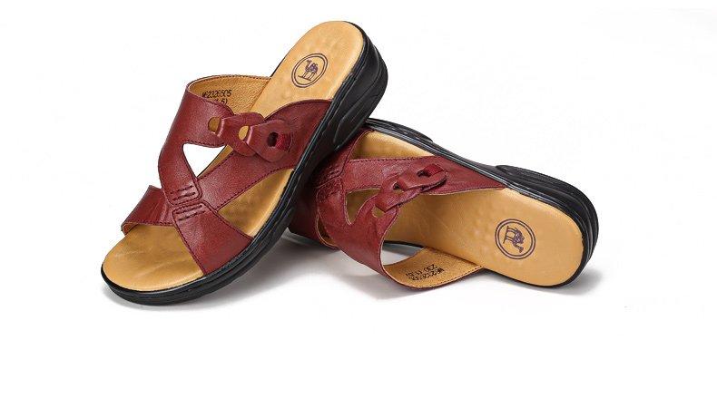 gucci的競爭品牌 駱駝 正品牌 2020真皮新款女鞋6夏季時尚平跟休閑涼拖鞋 gucci的牌子