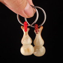 Natural horn gourd handicraft small jewelry bag car keychain pendant decoration to ensure safe evil pendant