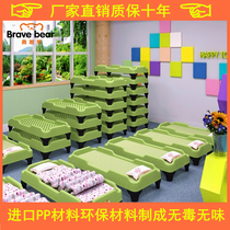 Kindergarten nap bed Childrens small bed thickened plastic bed One-piece plastic sheets people take lunch break stacked injection bed