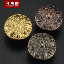 Drawer handle single hole cabinet wardrobe door handle antique copper round shoe cabinet door handle gold European style