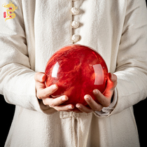 Red Feng Shui crystal ball Town house lucky home decoration Entrance decoration Natural living room office table decoration