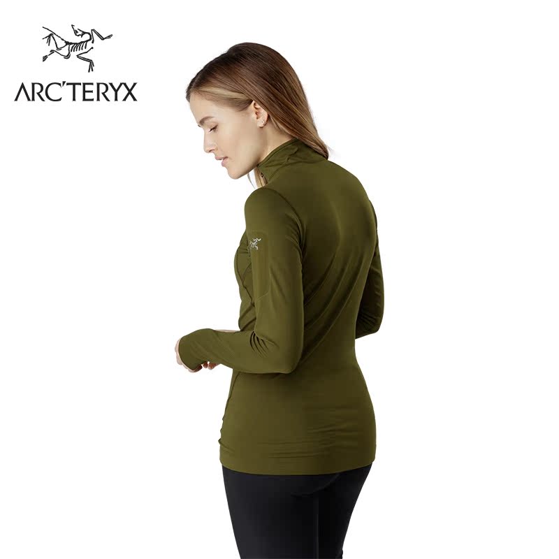 Arcteryx始祖鸟女款轻质半开领保暖贴身休闲弹性内衣Rho LT Zip 