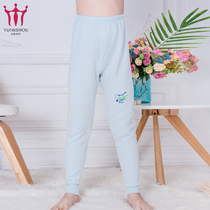 Childrens warm pants Single piece air layer warm pants Childrens autumn pants three layers of cotton leggings Boy warm pants head