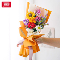 LOZ Zhi Vase ornaments flower arrangement light luxury flower simulation bouquet home decoration teachers day send teacher