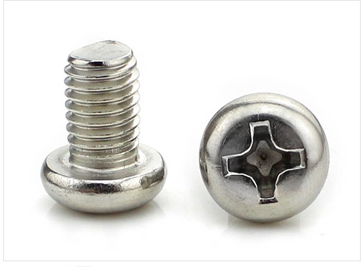 304不锈钢圆头十字机牙螺丝钉/盘头螺钉m1m1.2m1.4m1.6m2m3-m6