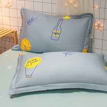 Cotton pillowcase A pair of small fresh flower girl heart Cotton pillowcase single student dormitory pillow cover 2