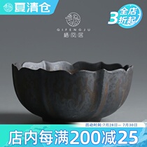 Qifeng Ju Gilt coarse pottery tea washing tank basin Water kettle Washing tea residue bucket Jianshui Kung Fu Tea accessories Tea ceremony supplies