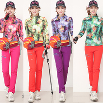 2020 outdoor sports speed dry clothing pants suit sashimi elastic camping mountaineering clothes speed dry clothes woman long sleeve T-shirt tide