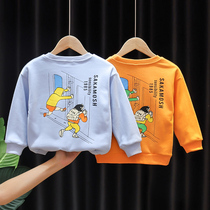 Boys fall hoodie 1-2 years old 3 new baby children spring and autumn cartoon western style top 4 baby bottom top 5 tide