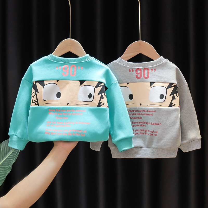 Mens baby autumn long-sleeved sweater Childrens spring and autumn new Korean version of the base shirt baby cartoon top childrens tide