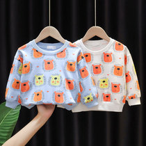 Baby and children spring and autumn long sleeve hoodie baby jacket cartoon childrens wear children and boys Korean edition foreign style backing top trend