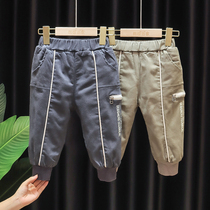 Boys winter pants new Korean baby winter overalls casual sports pants baby warm pants tide