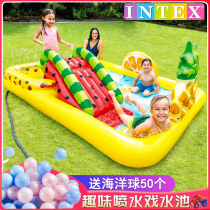 INTEX57158 Baby inflatable swimming pool Family ocean ball pool sand pool Household baby water spray paddling pool