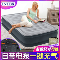 INTEX inflatable bed Built-in electric pump portable air bed Household double double punching air bed air cushion bed folding