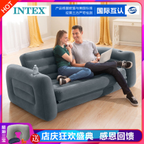 Lazy sofa bed Single inflatable tatami sofa bed Air cushion bed Folding recliner Sofa bed Chair Art