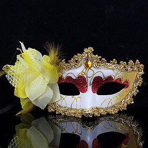 舞会派对高档玫瑰面具