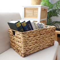 Woven rattan storage basket finishing box storage box straw without lid box basket storage box basket rattan gourd grass