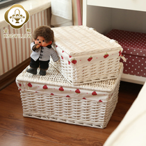 Rattan Woven Storage Box Storage Basket Toy Storage Box with Lid Storage Basket Storage Basket Straw Storage Box