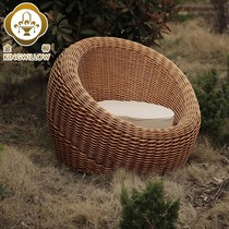 Golden Willow Leisure Chair Rattan Chair Wicker Sofa Coffee Table Living Room Study Bedroom Lazy Rattan Weaving Round Sofa