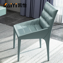 Light luxury dining chair desk and chair modern minimalist home Nordic back chair saddle leather casual makeup chair minimalist chair