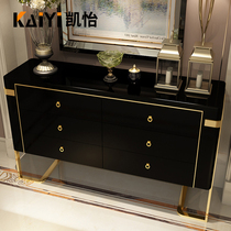 Porch cabinet light luxury wind modern simple living room black and white storage cabinet Hall Cabinet wine cabinet partition cabinet