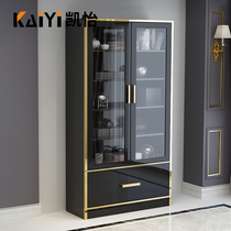 Light extravagant bookcase floor with glass door black white rear modern minimalist free lockers bookcase bookcase with door