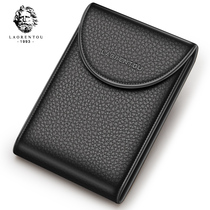 Old mans head drivers license leather case Mens leather ultra-thin little girl type document wallet Multi-functional mens card bag driving license