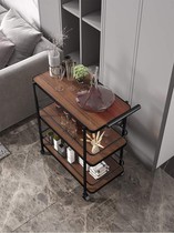 European-style drink cart light luxury golden storage rack hotel multi-functional three-layer trolley restaurant home dining cart iron art